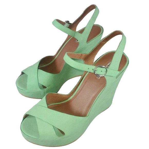Matiko LYNN Peppermint Mint Green Platform Peep Toe High Heel Pumps Shoe 8 - Picture 4 of 7